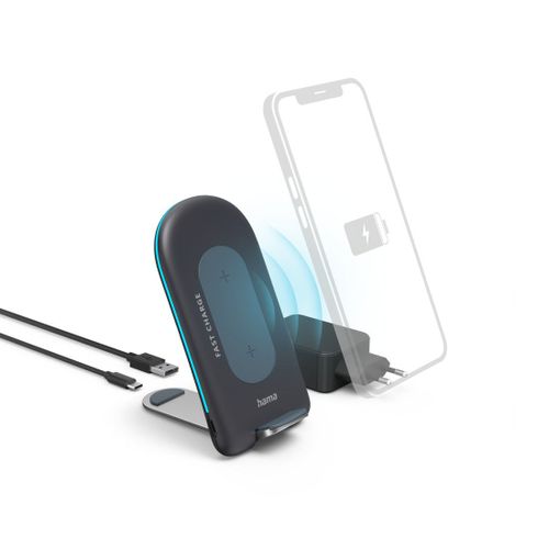 Kit Chargeur Sans Fil "Qi-Fc15s", 15 W Pr Smartphone, Gris