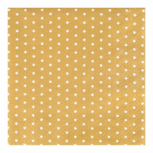 Paris Prix - Lot De 20 Serviettes En Papier "Mini Étoile" 33x33cm Or