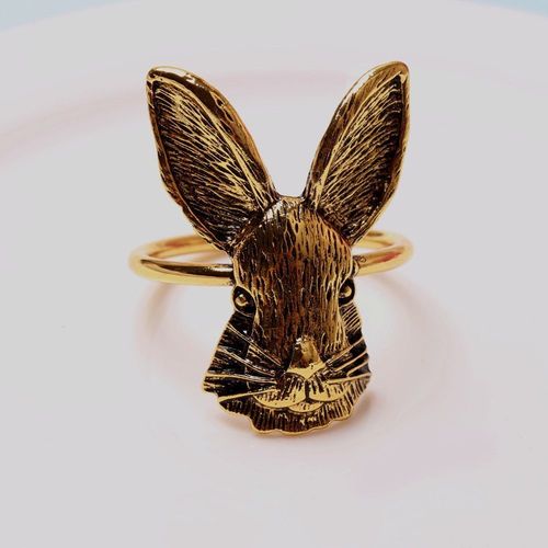 Anneaux De Serviette En Métal Avec Oreilles De Lapin Mignonnes, Porte Serviette En Métal, Décoration De Table Pour La Maison, Fournitures De Pâques Et De Printemps