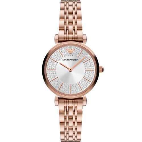 Montre Emporio Armani À Deux Aiguilles En Acier Inoxydable Doré Rose Ar11446