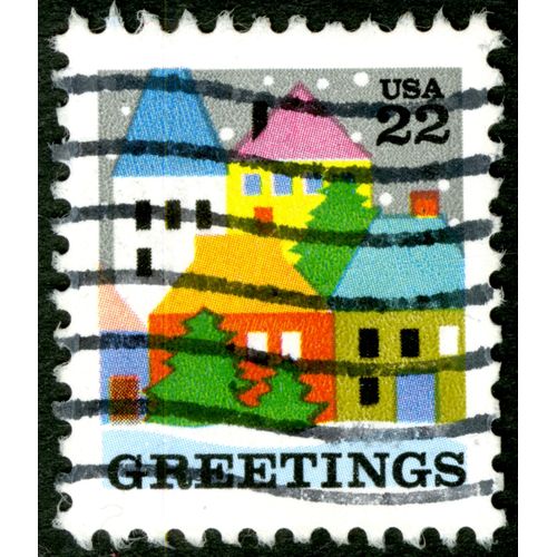 Timbre Oblitéré Usa 22 Greetings
