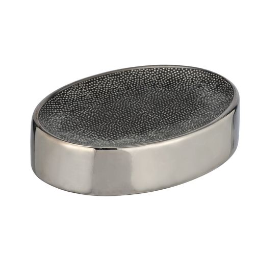 Porte Savon Design Nuria - Argent Et Anthracite