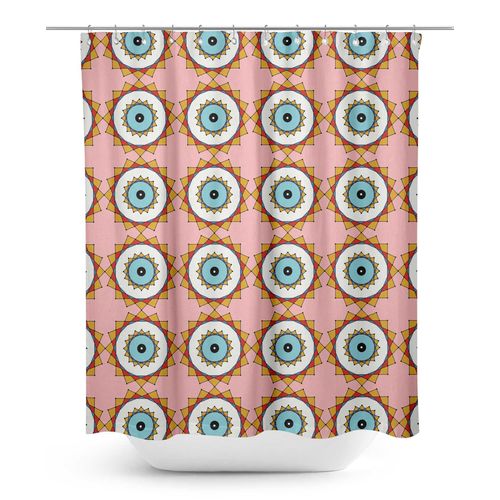 S4sassy Rose Souci Geometrique Rideaux De Douche Imprimés Imperméables Pour Rideaux De Salle De Bains-60 X 84 Pouces