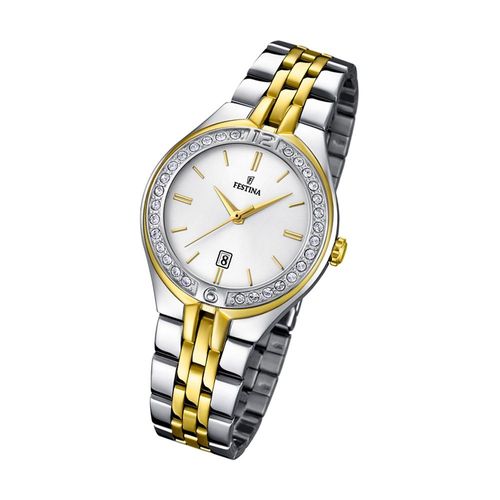 Festina Montre Femme F16868/1 Montre-Bracelet En Acier Inoxydable Tendance Argent Or Uf16868/1