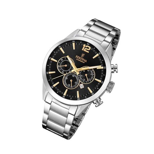 Festina Montre Homme F20343/4 Montre-Bracelet En Acier Inoxydable Chronographe Argent Uf20343/4