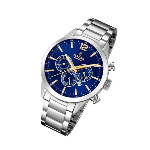 Festina Montre Homme F20343/2 Montre-Bracelet En Acier Inoxydable Chronographe Argent Uf20343/2