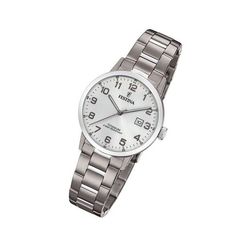 Montre Pour Femme Festina , F20436/1, Bracelet Élégant En Titane, Classique, Argent Uf20436/1