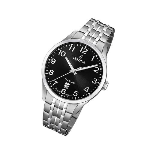 Festina Montre Pour Hommes F20466/3 Élégant Bracelet En Titane Montre Classique Argent Uf20466/3