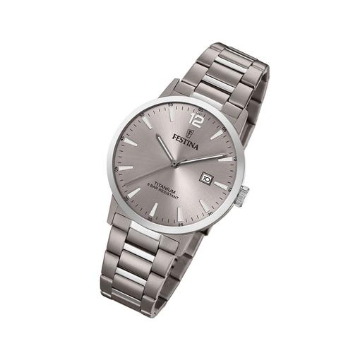 Festina Montre Homme F20435/2 Montre Bracelet Analogique En Titane Argent Classique Uf20435/2