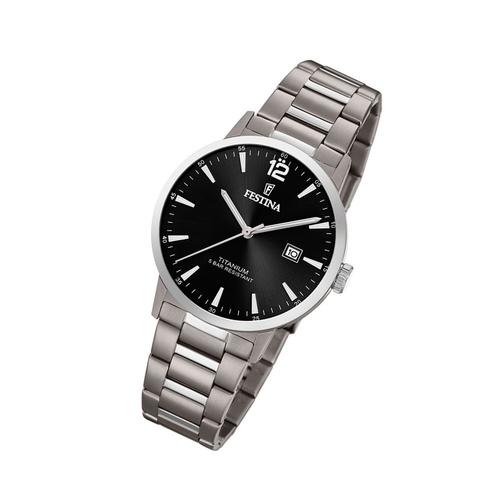 Festina Montre Homme F20435/3 Montre Bracelet Analogique En Titane Argent Classique Uf20435/3