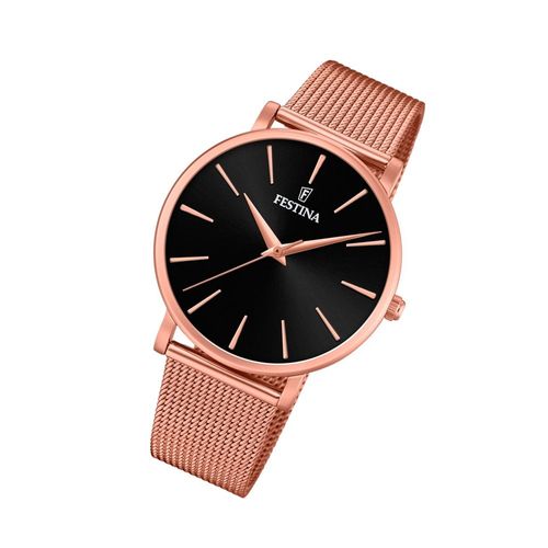 Festina Montre Femme F20477/2 Montre Bracelet En Acier Dames Classique Or Rose Uf20477/2