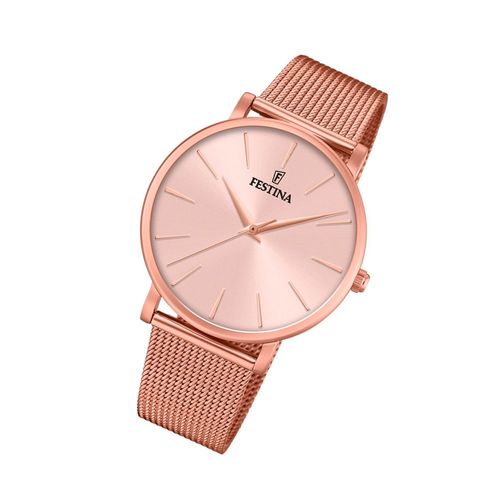 Festina Montre Femme F20477/1 Montre Bracelet En Acier Dames Classique Or Rose Uf20477/1