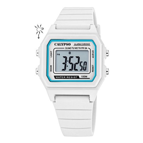 Calypso Montre Homme Sport Numérique K5805/1 Montre-Bracelet En Plastique Blanc Uk5805/1