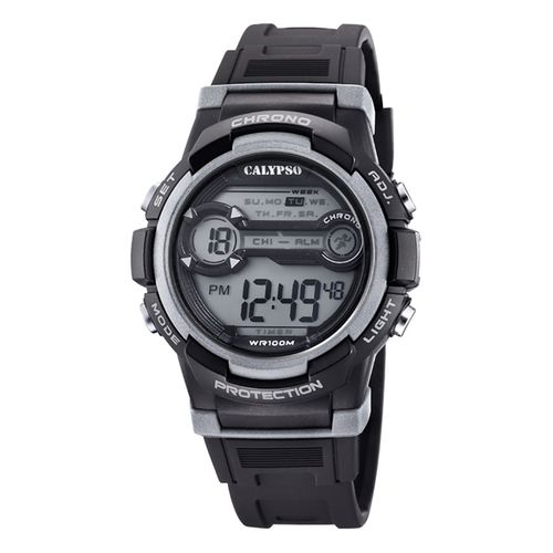 Calypso Montre Jeunesse Numérique K5808/4 Montre-Bracelet En Plastique Noir Gris Uk5808/4