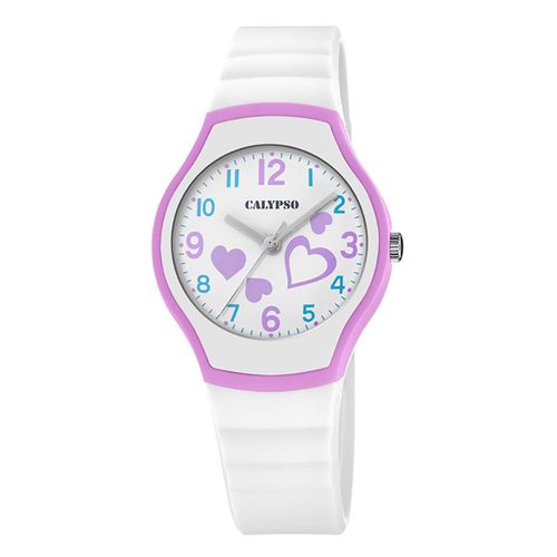 Calypso Montre Pour Jeunes Analogique Mode K5806/1 Montre-Bracelet En Plastique Blanc Uk5806/1
