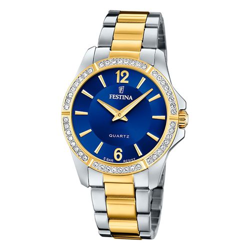 Montre Femme Festina Acier Inoxydable Argent Or Festina Montre-Bracelet Mademoiselle Uf20594/2