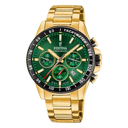 Festina Montre Homme Acier Inoxydable Or Timeless Chronographe Montre-Bracelet Uf20634/4