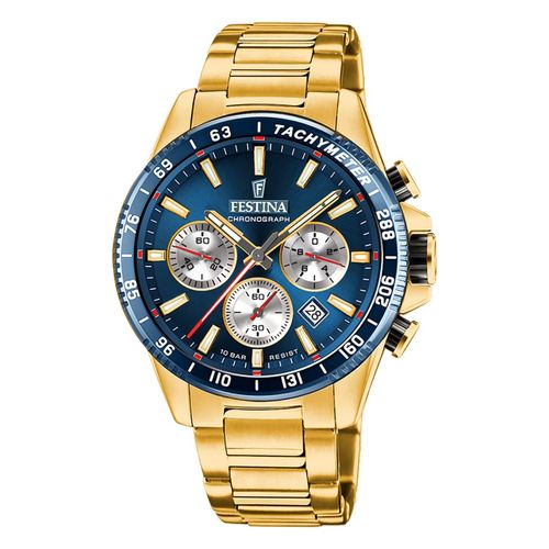 Festina Montre Homme Acier Inoxydable Or Timeless Chronographe Montre-Bracelet Uf20634/2