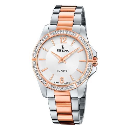 Montre Femme Festina Acier Inoxydable Argent Rose Festina Montre-Bracelet Mademoiselle Uf20595/1
