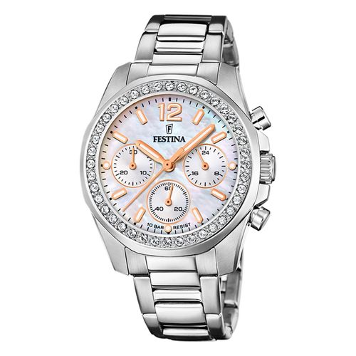 Festina Montre Femme Acier Inoxydable Argent Festina Montre-Bracelet Boyfriend Uf20606/1