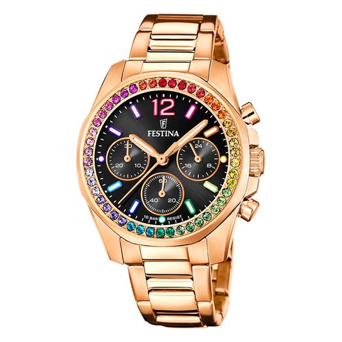 Montre Femme Festina En Acier Inoxydable Rose Festina Montre-Bracelet Boyfriend Uf20639/3