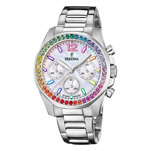 Festina Montre Femme Acier Inoxydable Argent Festina Montre-Bracelet Boyfriend Uf20606/2