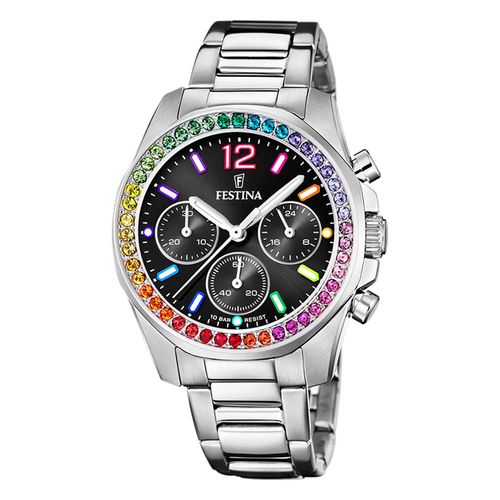 Festina Montre Femme Acier Inoxydable Argent Festina Montre-Bracelet Boyfriend Uf20606/3