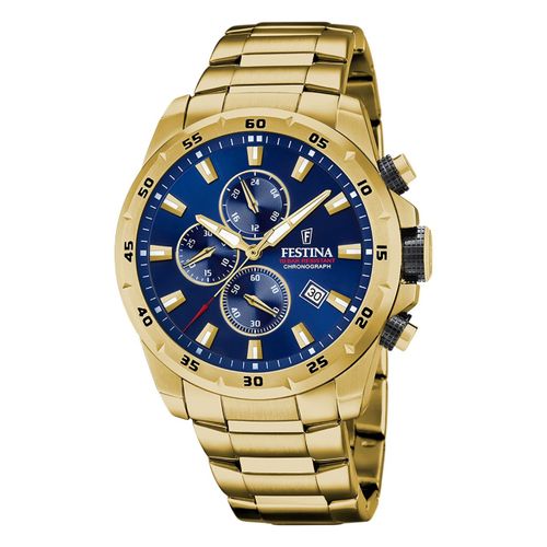 Festina Montre Homme Chronographe Sport F20541/2 Montre-Bracelet Acier Inoxydable Or Uf20541/2