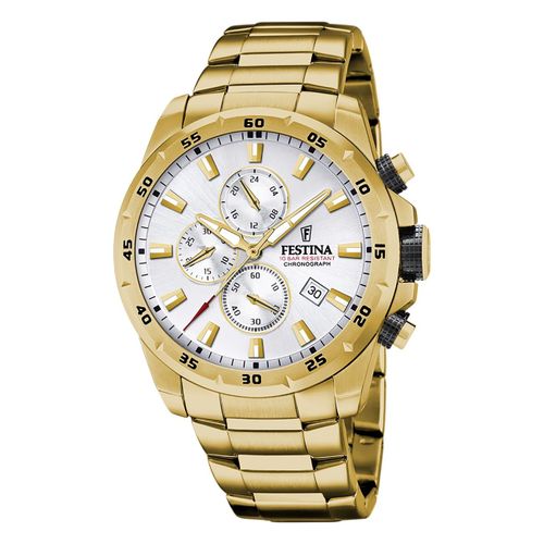 Festina Montre Homme Chronographe Sport F20541/1 Montre-Bracelet Acier Inoxydable Or Uf20541/1