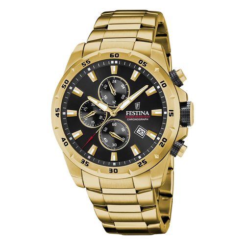 Festina Montre Homme Chronographe Sport F20541/4 Montre-Bracelet Acier Inoxydable Or Uf20541/4