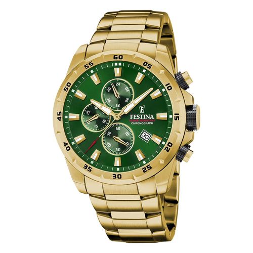 Festina Montre Homme Chronographe Sport F20541/3 Montre-Bracelet Acier Inoxydable Or Uf20541/3
