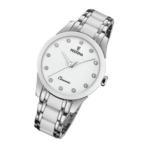 Montre Pour Femme, Festina , F20499/1, Bracelet En Acier Inoxydable Et Céramique, Argent Uf20499/1