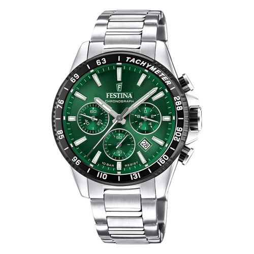 Festina Montre Homme Timeless Chronographe Montre-Bracelet Acier Inoxydable Argent Uf20560/4