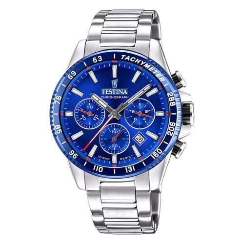 Festina Montre Homme Timeless Chronographe Montre-Bracelet Acier Inoxydable Argent Uf20560/3