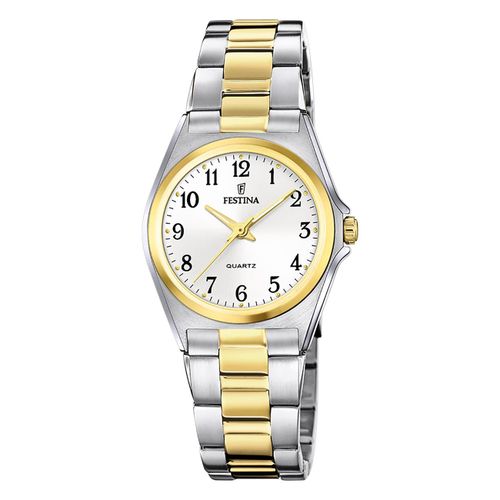 Festina Montre Femme Classique F20556/1 Montre-Bracelet Acier Inoxydable Argent Or Uf20556/1