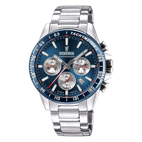 Festina Montre Homme Timeless Chronographe Montre-Bracelet Acier Inoxydable Argent Uf20560/2