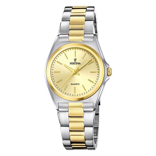 Festina Montre Femme Classique F20556/3 Montre-Bracelet Acier Inoxydable Argent Or Uf20556/3
