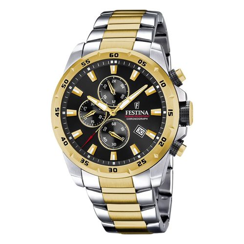 Festina Montre Pour Hommes Chronographe Montre-Bracelet De Sport En Acier Inoxydable Argent Or Uf20562/4