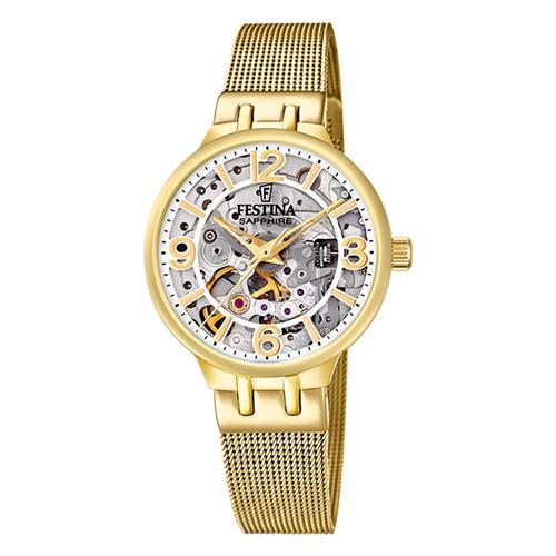 Festina Montre Femme Automatique F20580/1 Montre-Bracelet Acier Inoxydable Or Uf20580/1