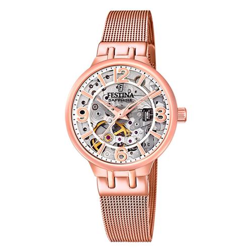 Montre Automatique Pour Femmes, Festina , F20581/2, Montre-Bracelet En Acier Inoxydable Rose Uf20581/2