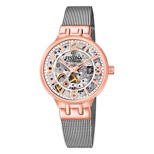 Festina Montre Femme Automatique F20581/1 Montre-Bracelet Acier Inoxydable Argent Uf20581/1