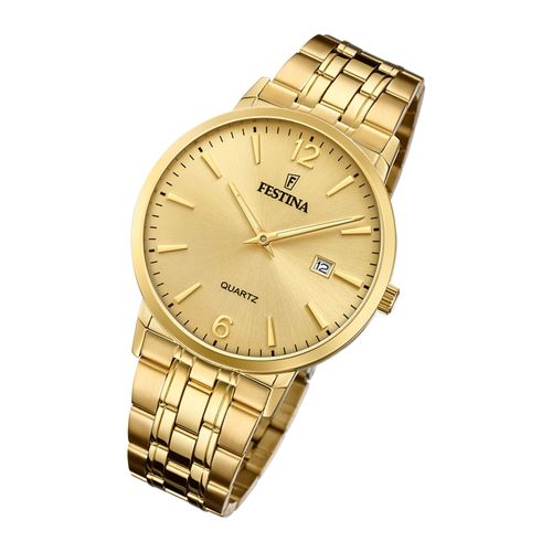 Festina Montre Homme Élégante F20513/3 Montre-Bracelet En Acier Classique Or Uf20513/3