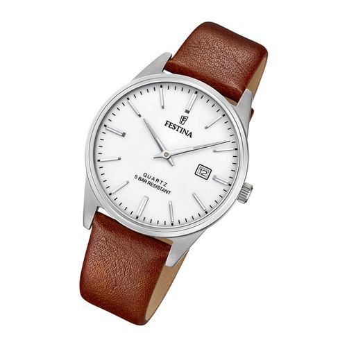 Festina Montre Homme Élégante F20512/2 Montre-Bracelet En Cuir Marron Classique Uf20512/2
