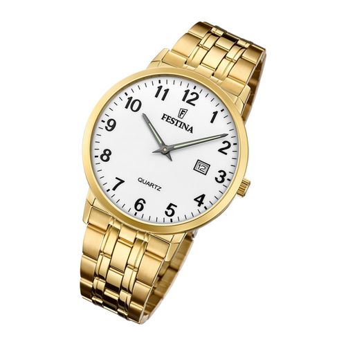 Festina Montre Homme Élégante F20513/1 Montre-Bracelet En Acier Classique Or Uf20513/1