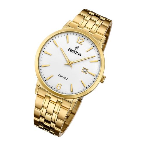 Festina Montre Homme Élégante F20513/2 Montre-Bracelet En Acier Classique Or Uf20513/2