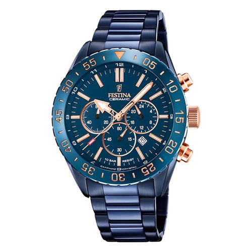 Festina Montre Homme Céramique F20576/1 Montre-Bracelet Acier Inoxydable Noir Uf20576/1