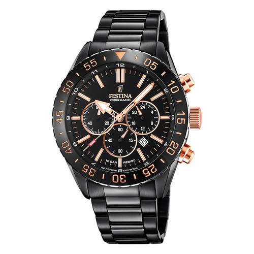 Festina Montre Homme Céramique F20577/1 Montre-Bracelet Acier Inoxydable Bleu Uf20577/1