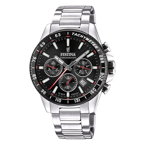 Festina Montre Homme Timeless Chronographe Montre-Bracelet Acier Inoxydable Argent Uf20560/6