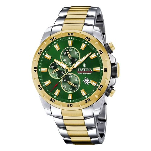 Festina Montre Pour Hommes Chronographe Montre-Bracelet De Sport En Acier Inoxydable Argent Or Uf20562/3