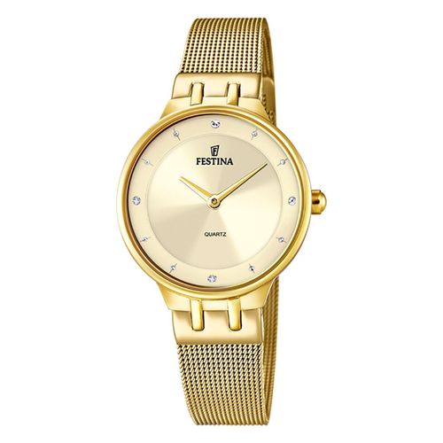 Festina Montre Femme Mademoiselle F20598/2 Montre Bracelet Acier Inoxydable Or Uf20598/2